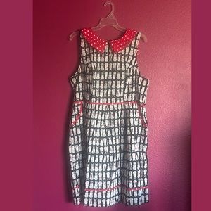 retrolicious collared cat dress size 1X